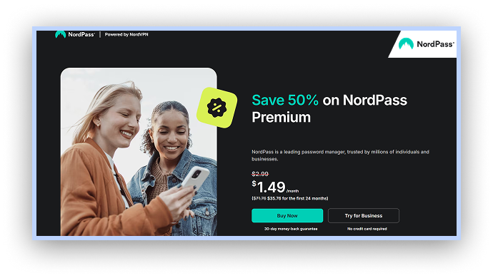 NordPass homepage