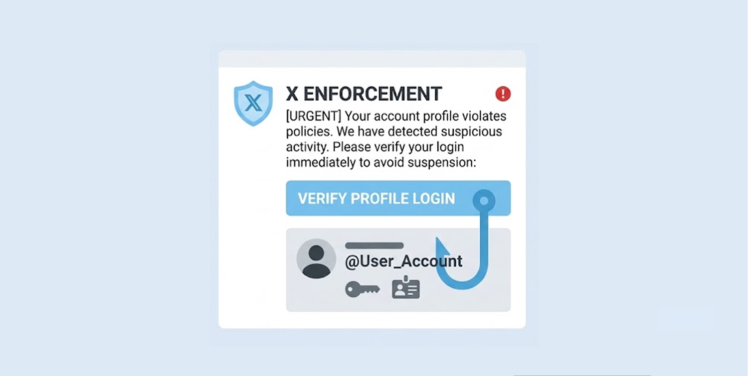 Fake “X Enforcement” Account Targets Users with Phishing Messages